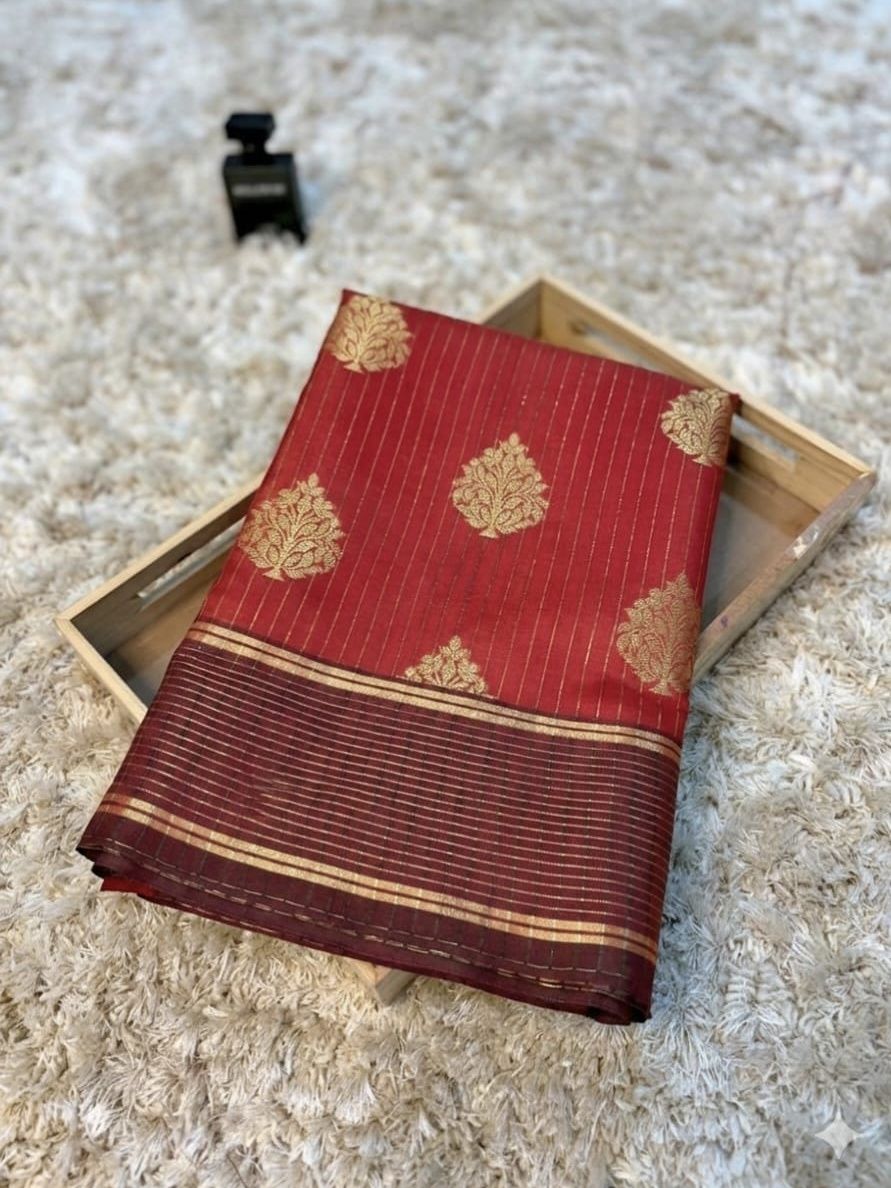 Banarasi Zari Stripes Tree Buta, on our Instagram